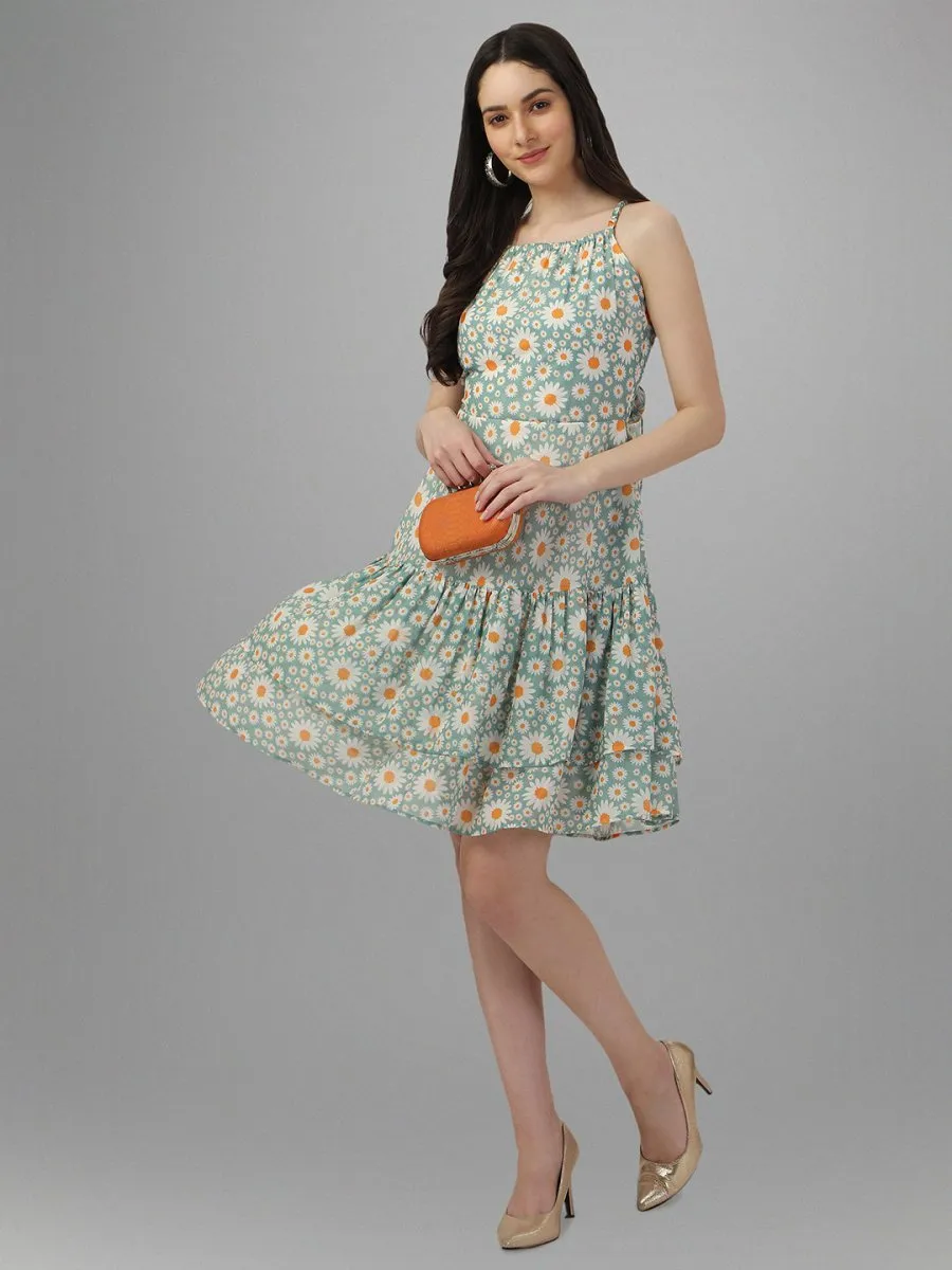 Skyblue Sunflowers Dress