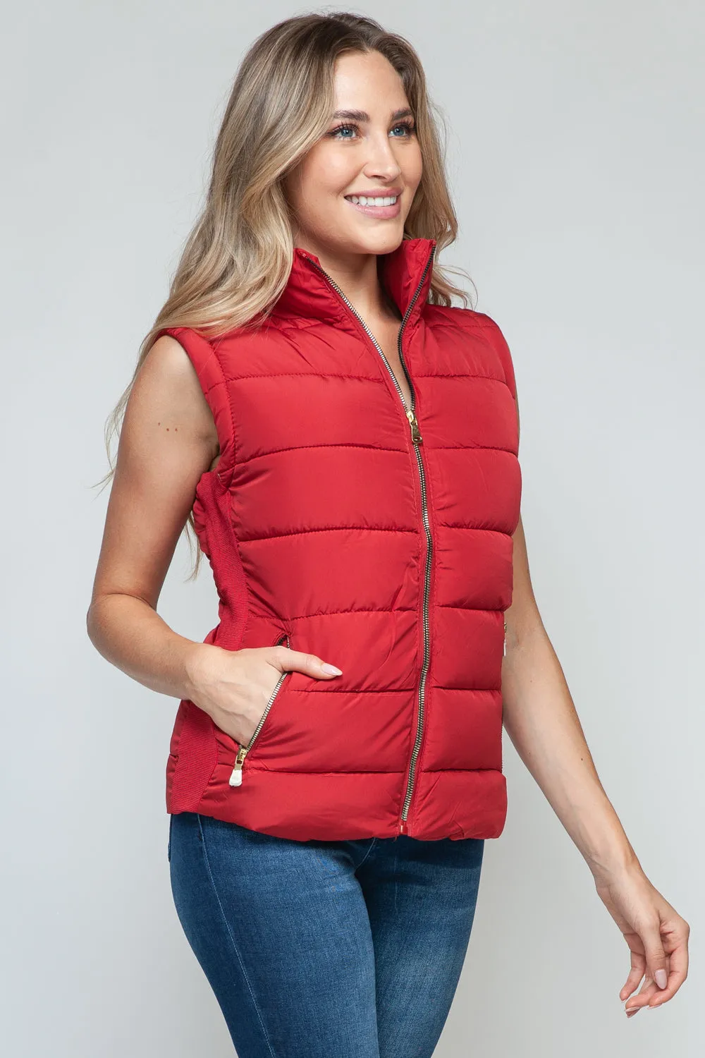 Snobbish Turtleneck Womens Vest with Pockets – Stylish Outerwear