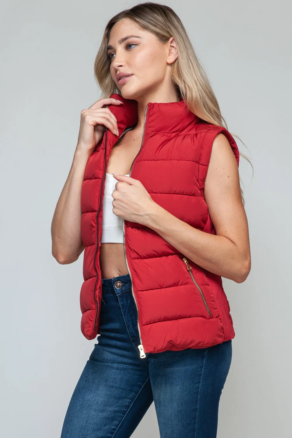 Snobbish Turtleneck Womens Vest with Pockets – Stylish Outerwear