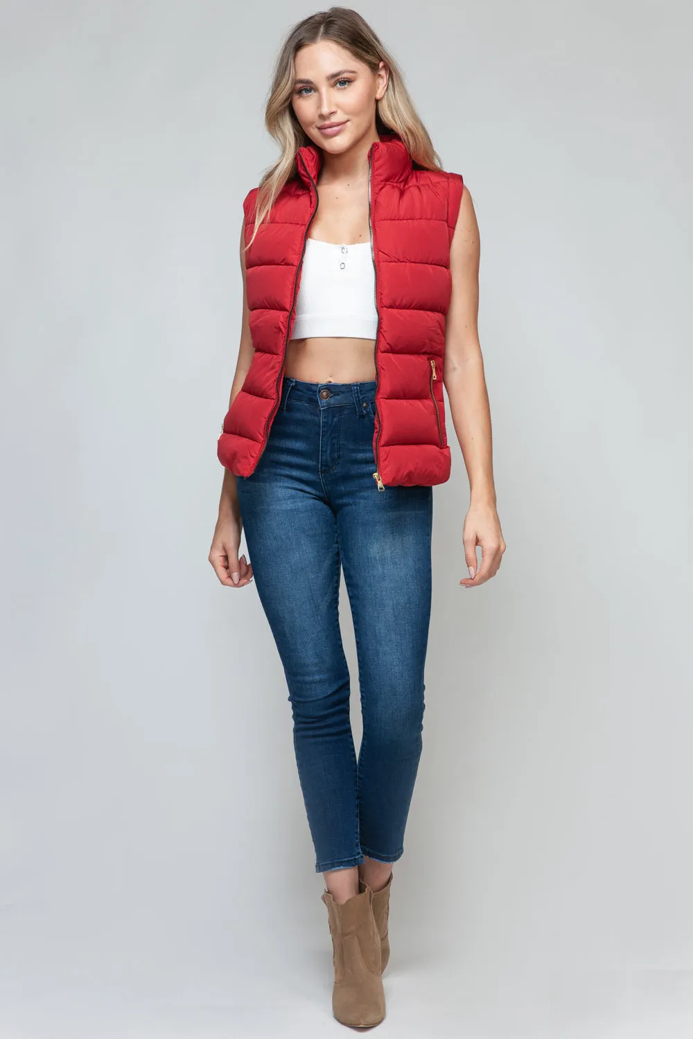 Snobbish Turtleneck Womens Vest with Pockets – Stylish Outerwear