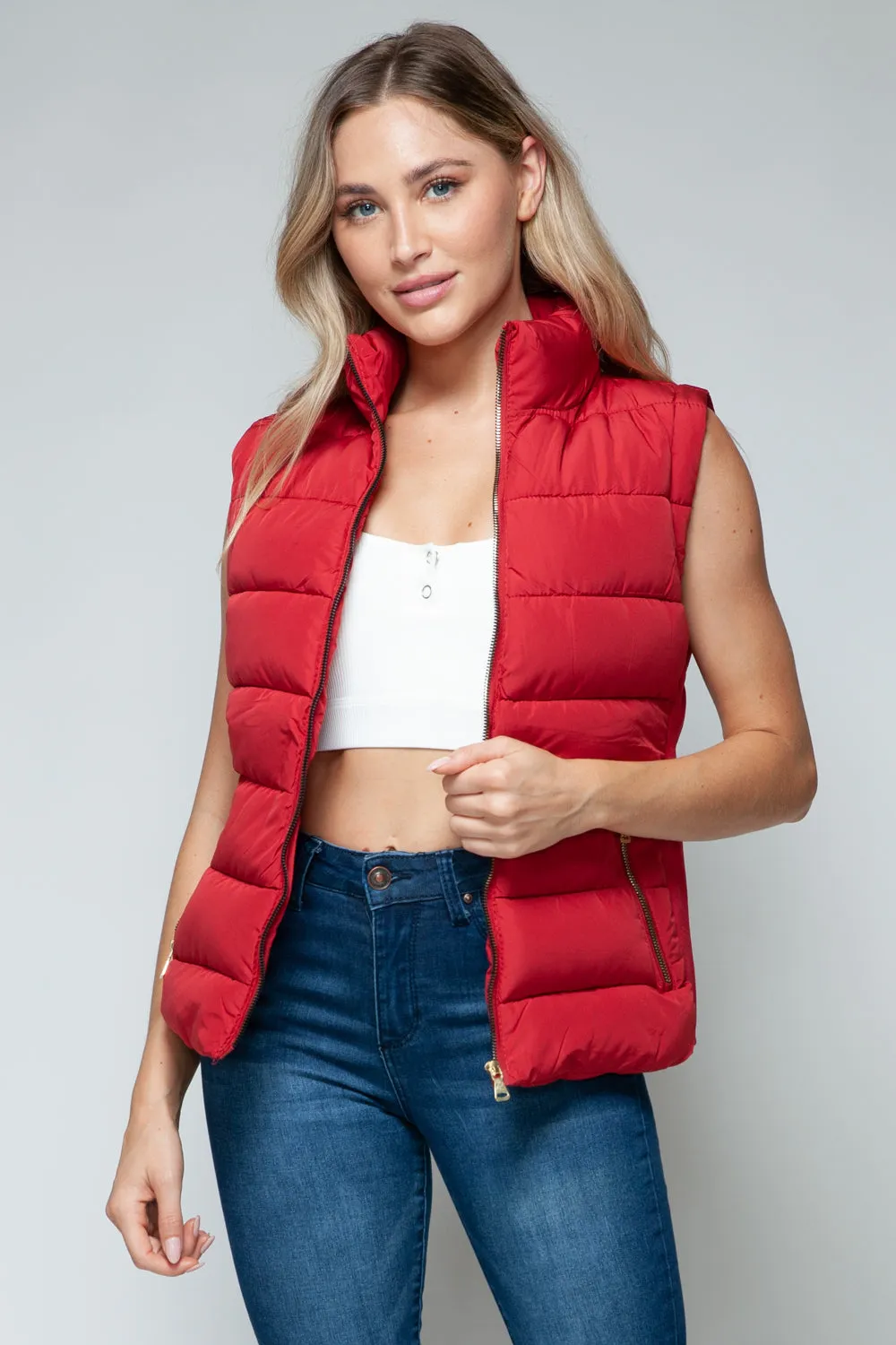 Snobbish Turtleneck Womens Vest with Pockets – Stylish Outerwear