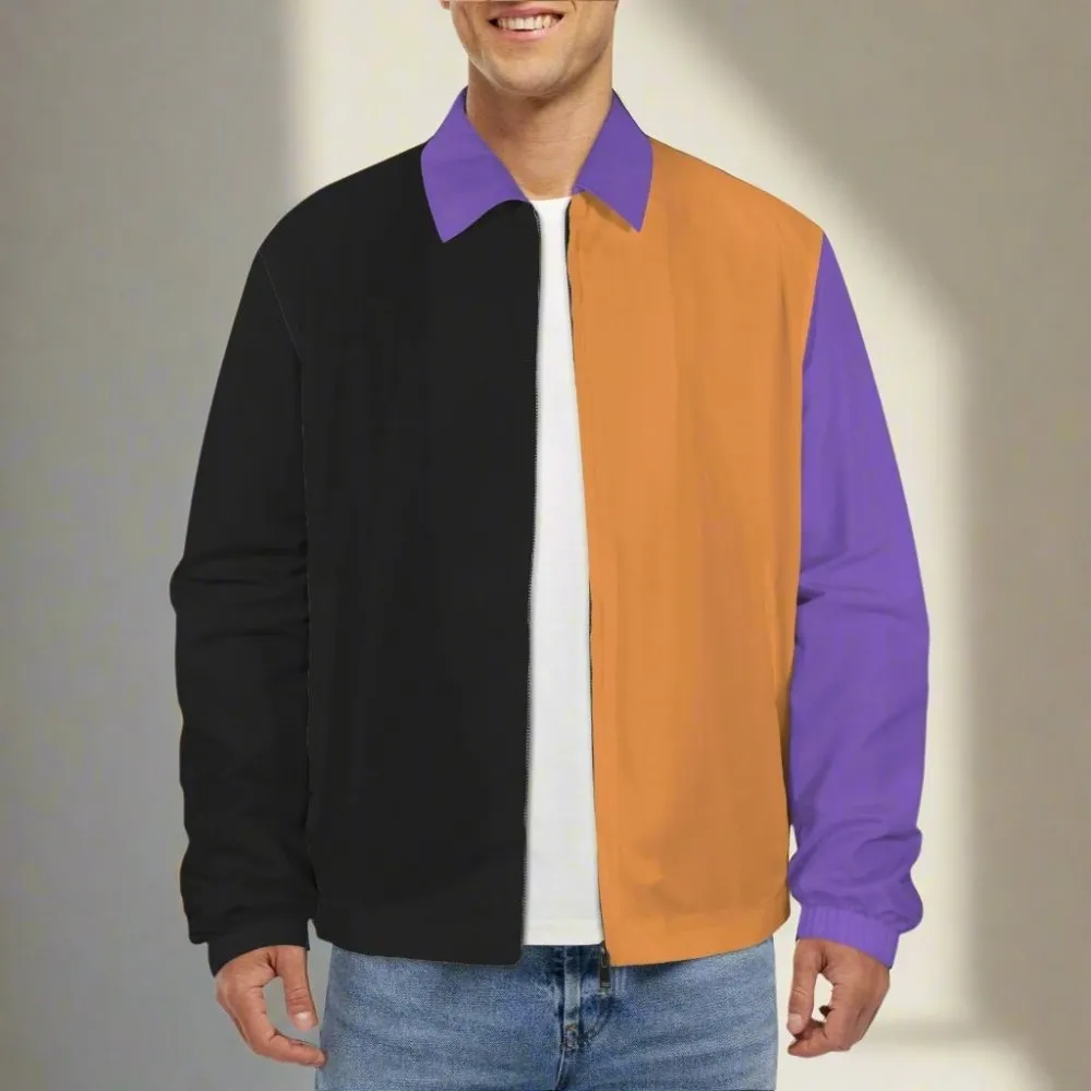 Spooky magic Color Block Men's Halloween Jacket