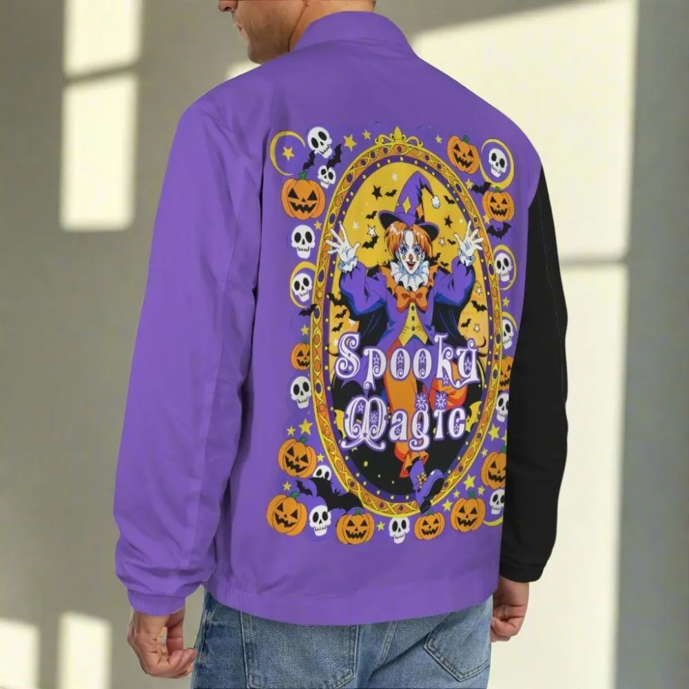 Spooky magic Color Block Men's Halloween Jacket
