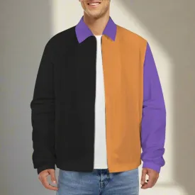 Spooky magic Color Block Men's Halloween Jacket