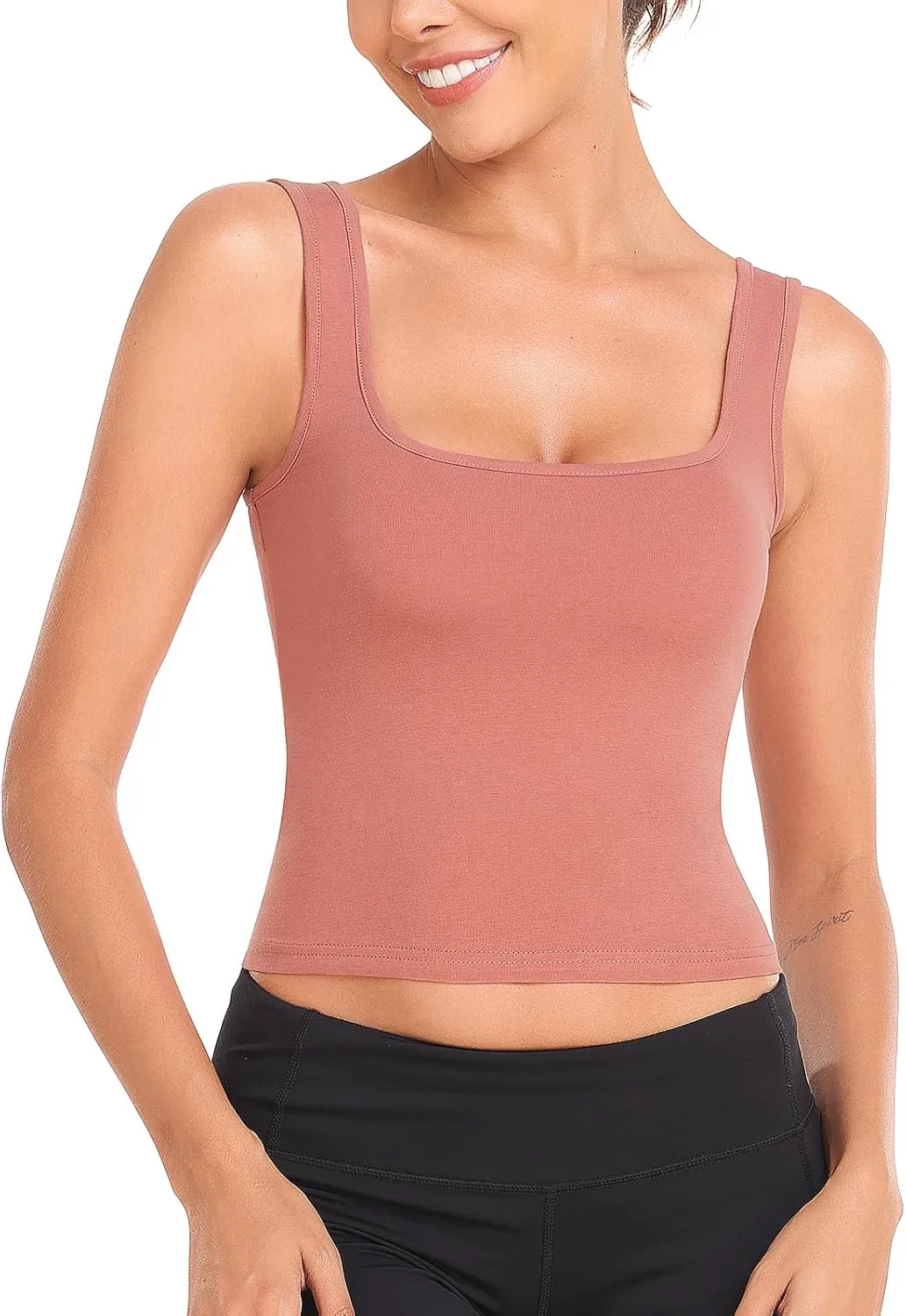 Sports Crop Tank Tops for Women Cropped Workout Tops Racerback Running Yoga Tanks Cotton Sleeveless Gym Shirts 3 Pack