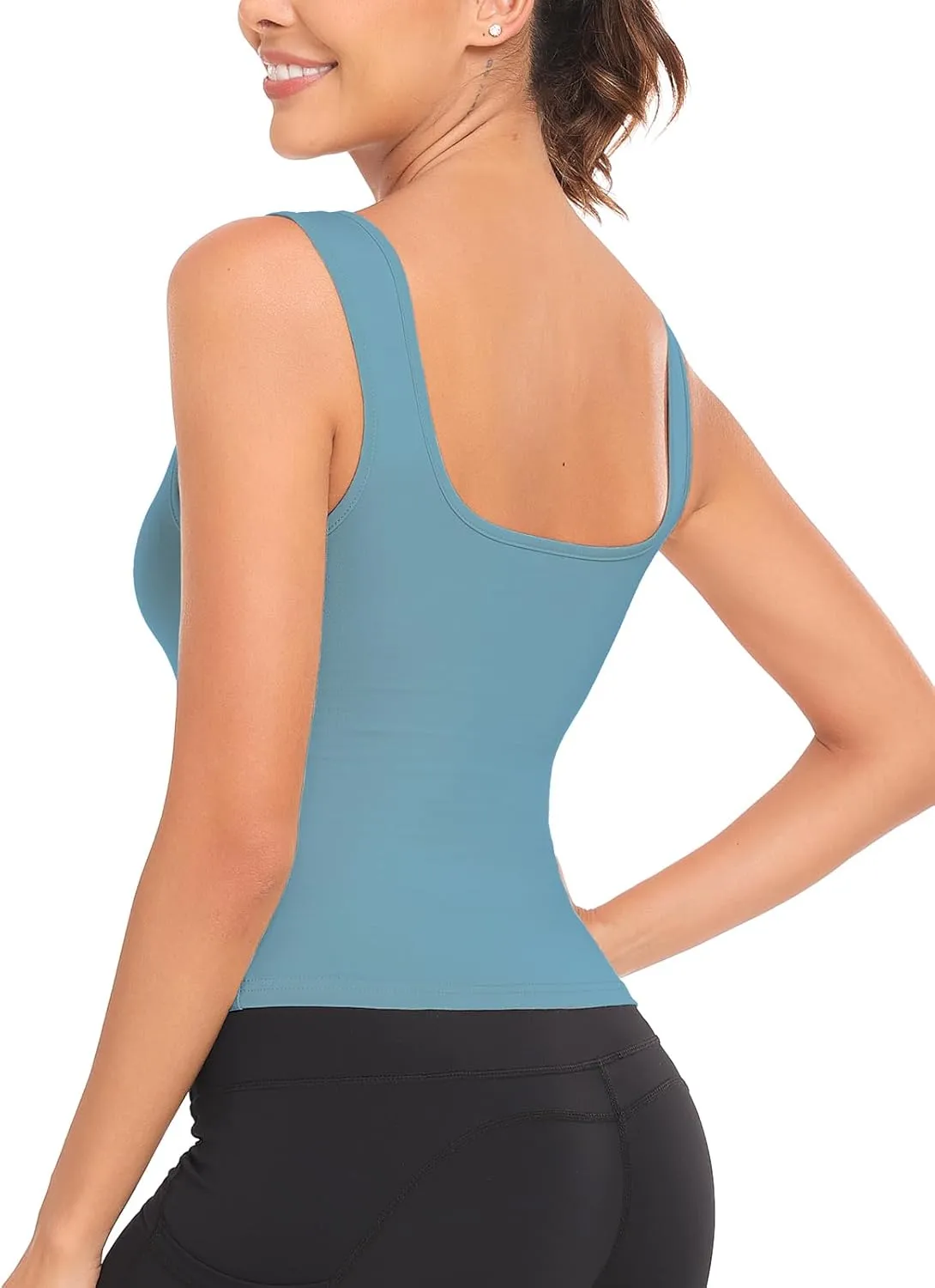 Sports Crop Tank Tops for Women Cropped Workout Tops Racerback Running Yoga Tanks Cotton Sleeveless Gym Shirts 3 Pack