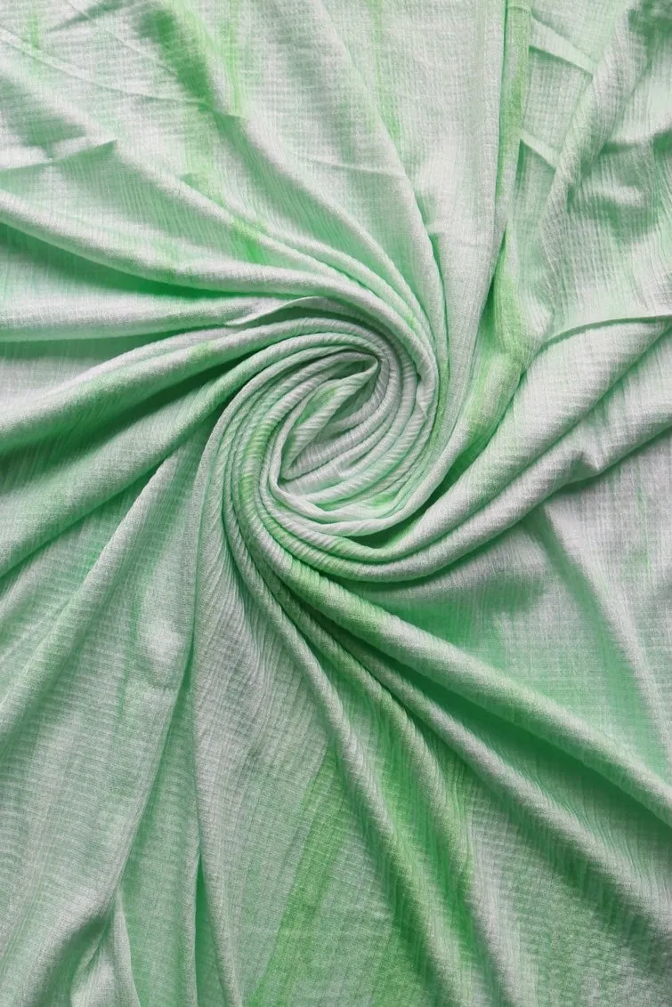 Tie Dye Spring Green Knit Gauze