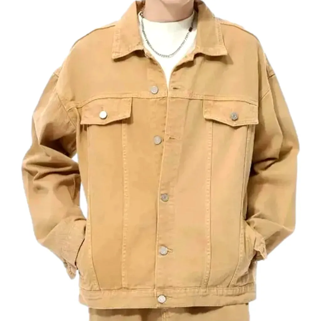 Trendy boho style colored men's jeans jacket