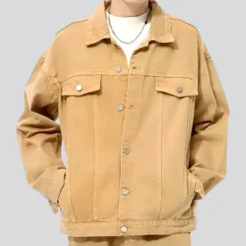 Trendy boho style colored men's jeans jacket
