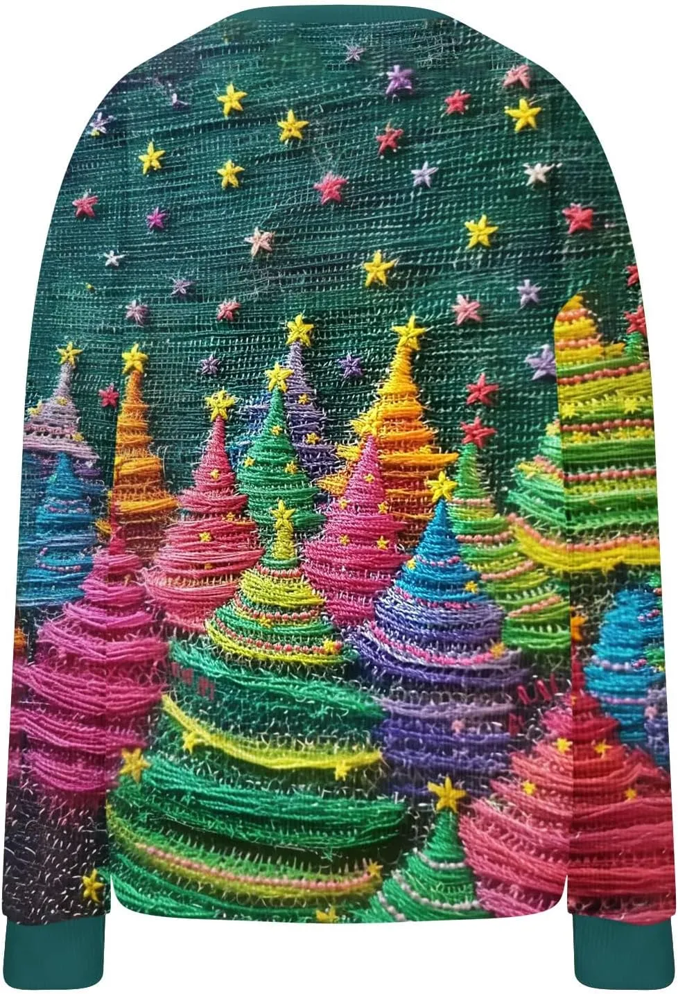 Ugly Christmas Sweater Women Funny Christmas Graphic Crewneck Long Sleeve Knit Sweatshirts Cute Xmas Holiday Pullover