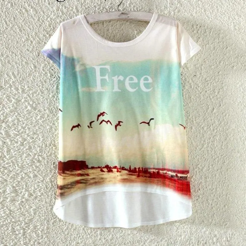 Watercolor Giraffe Printed Tees