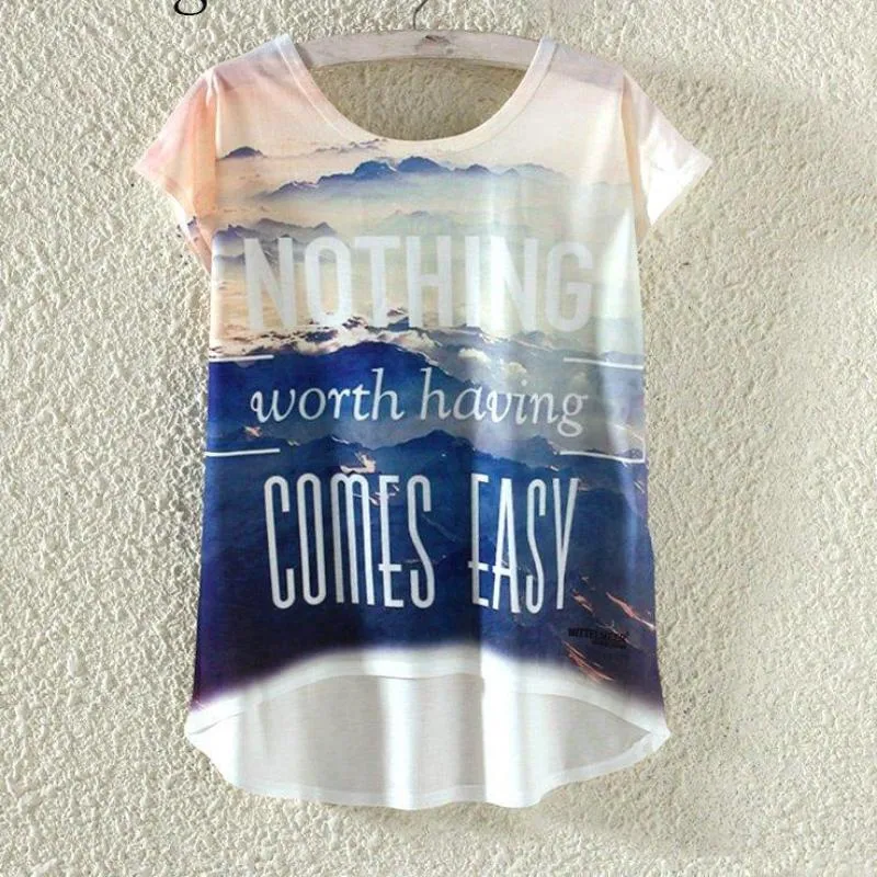 Watercolor Giraffe Printed Tees