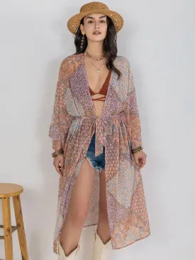 Women Bohemian Loose Casual Kimono Blouse