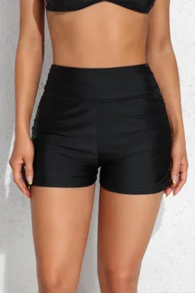 Women Ruched Swim Boyshorts Bikini Bottoms
