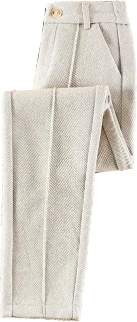 Women Wool Thick Pants Fall Winter High Waist Fleece Pant Slim Fit Warm Casual Pencil Trousers