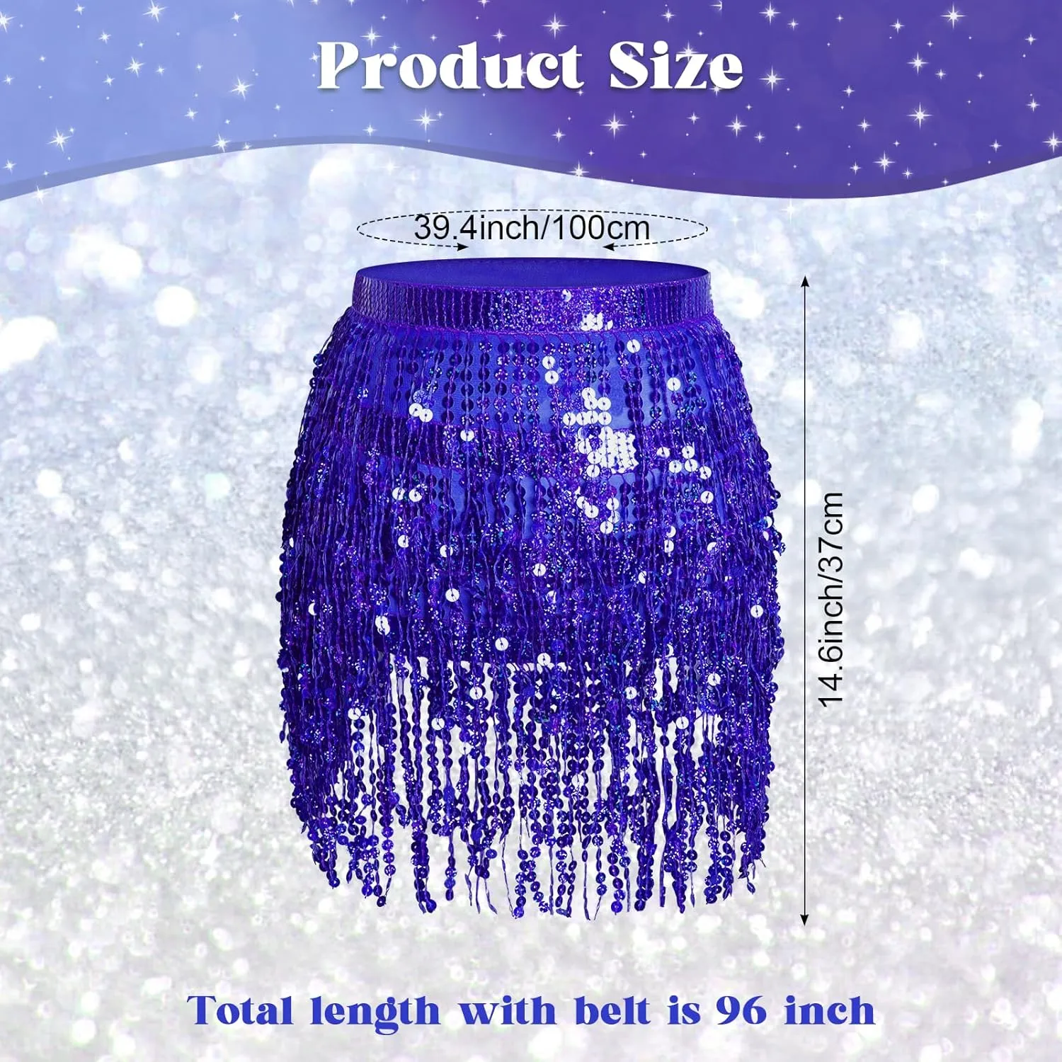 Women's Sequin Fringe Wrap Skirt Adjustable Belly Dance Skirt Fringe Wrap Dress Sequin Fringe Skirts for Ladies