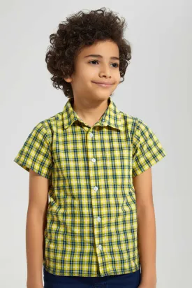 Yellow Checkered Casual Shirt